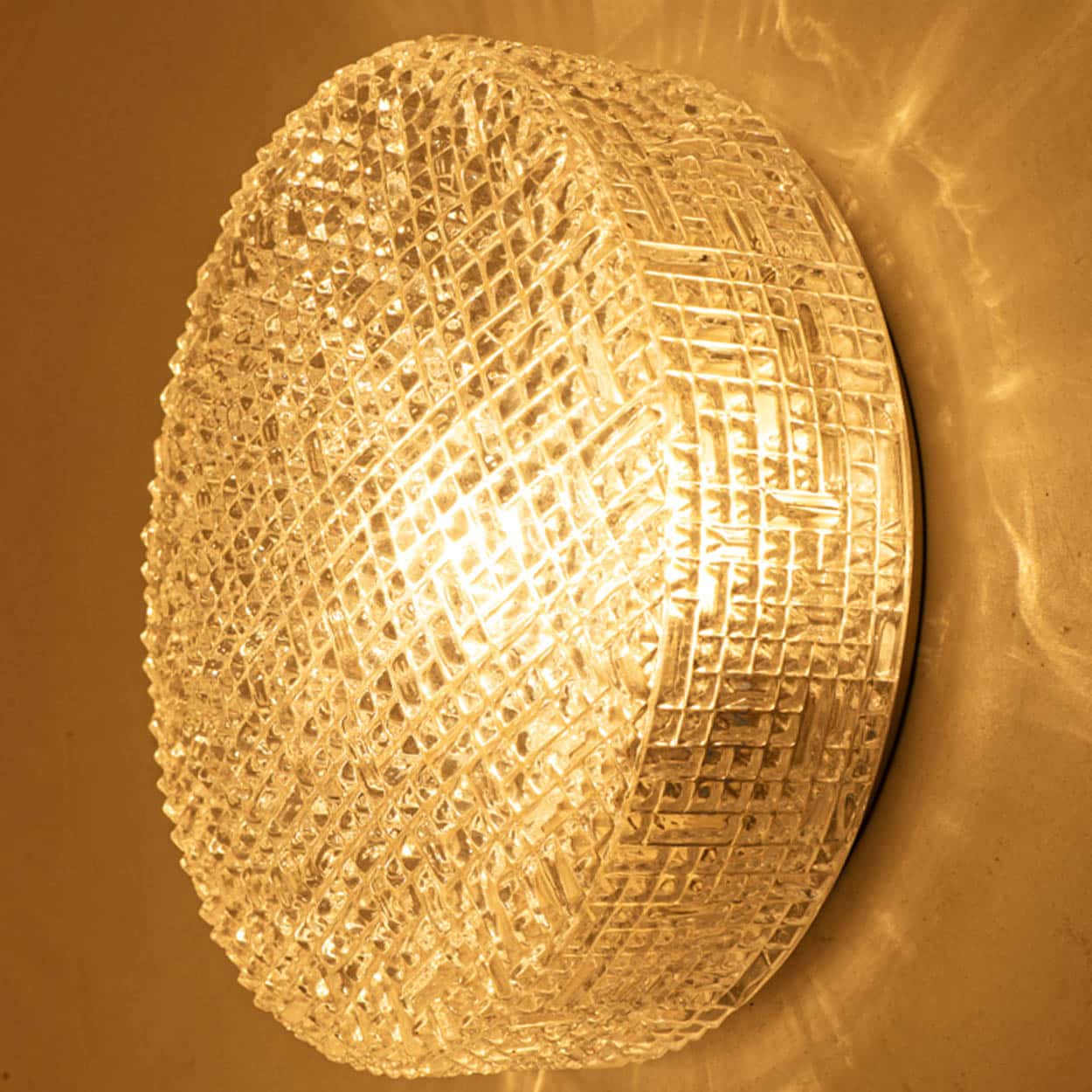 1 of the 2 Glass Silver Flush Mount In Style Of Helena Tynell, Germany 1960s