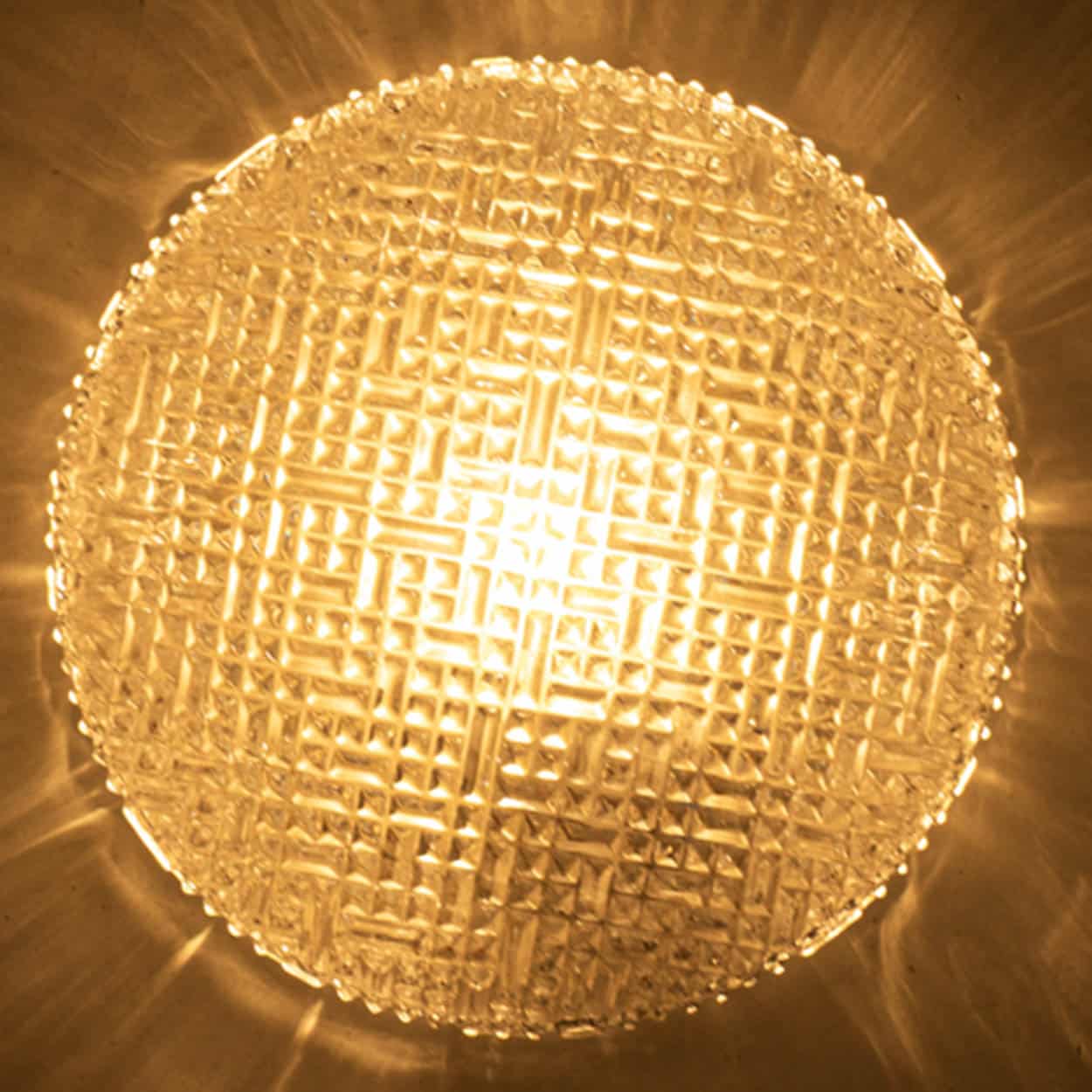 1 of the 2 Glass Silver Flush Mount In Style Of Helena Tynell, Germany 1960s