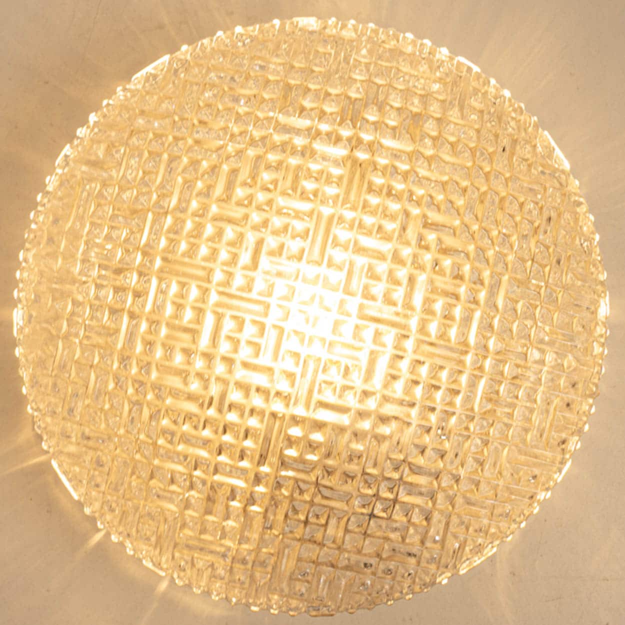 1 of the 2 Glass Silver Flush Mount In Style Of Helena Tynell, Germany 1960s