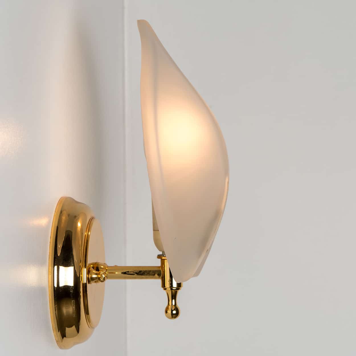 Pair of Opaline Glass Wall Lights in style of Kaiser, 1960
