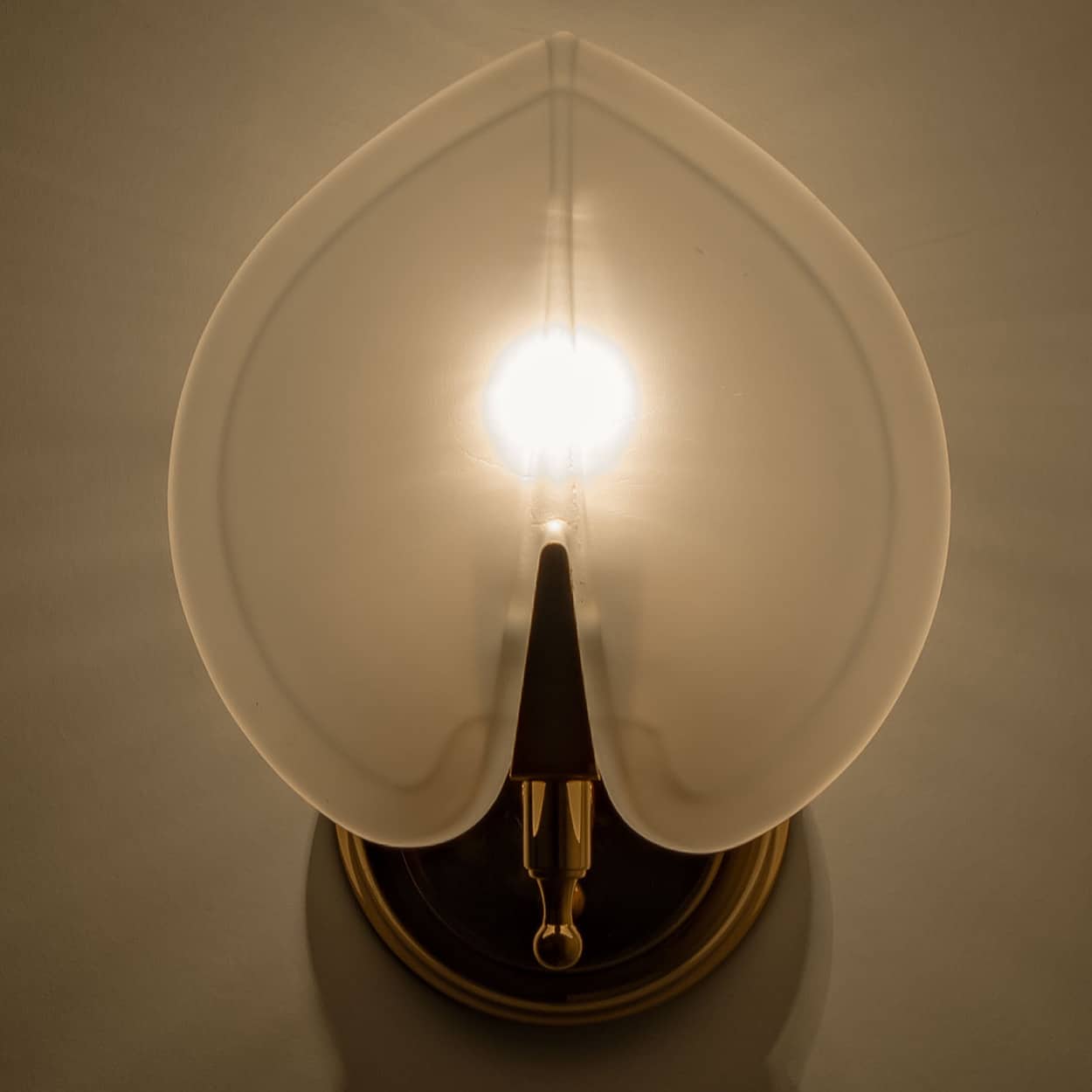 Pair of Opaline Glass Wall Lights in style of Kaiser, 1960