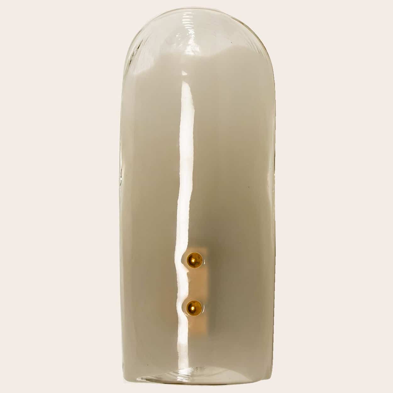 Brass and Hand Blown Murano Glass Wall Lights by J.T. Kalmar, 1960s