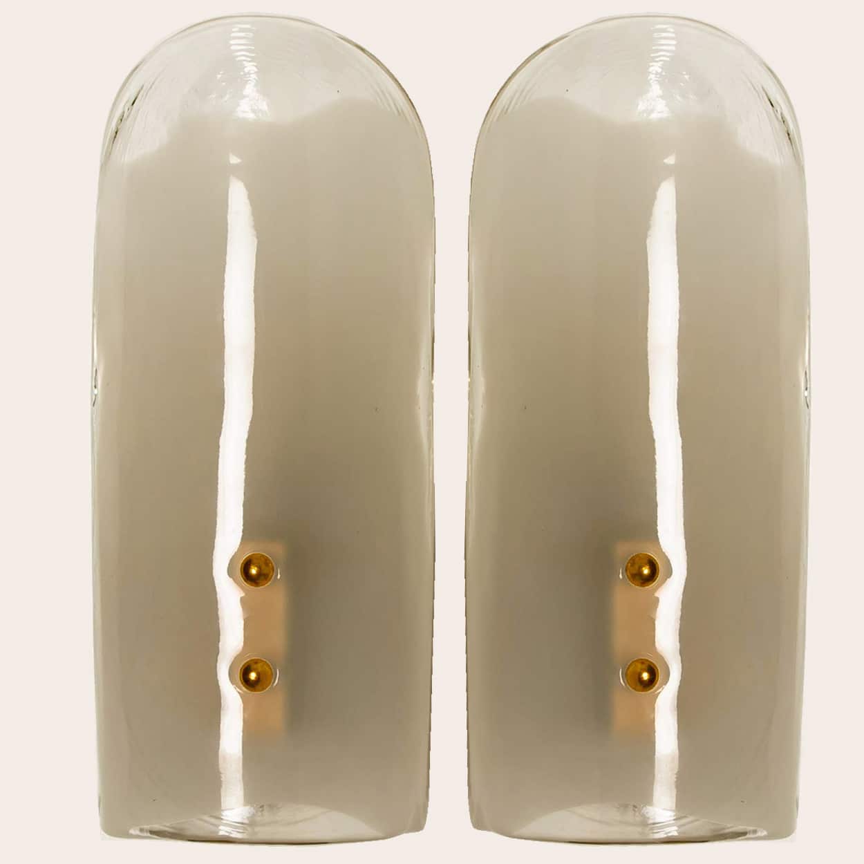 Brass and Hand Blown Murano Glass Wall Lights by J.T. Kalmar, 1960s