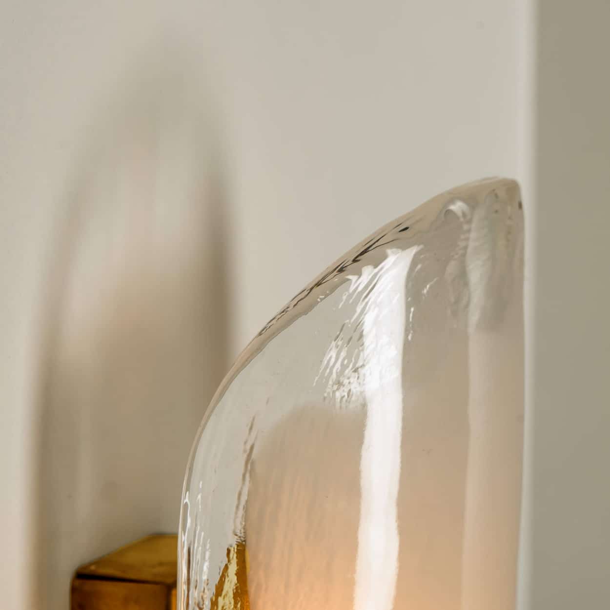 Brass and Hand Blown Murano Glass Wall Lights by J.T. Kalmar, 1960s