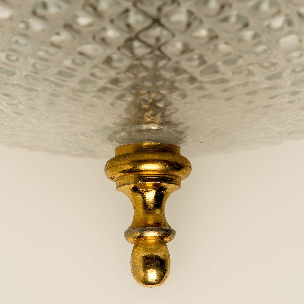 Glass Bowl Flush Mount Limburg Glashutte, Germany, 1960s