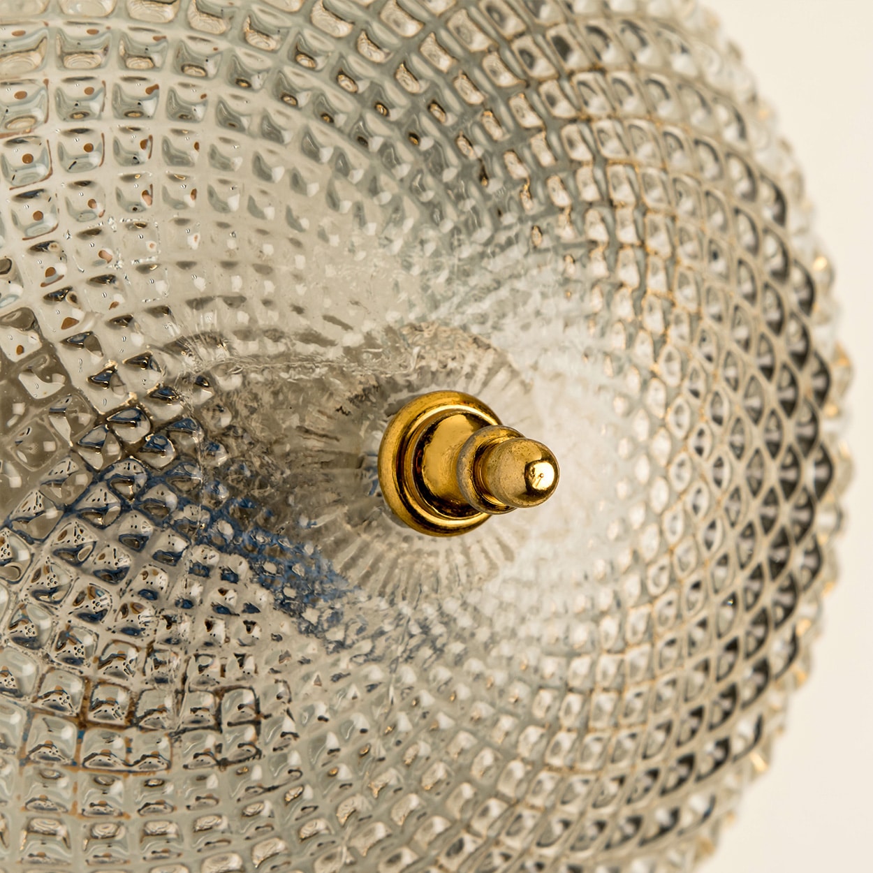 Glass Bowl Flush Mount Limburg Glashutte, Germany, 1960s