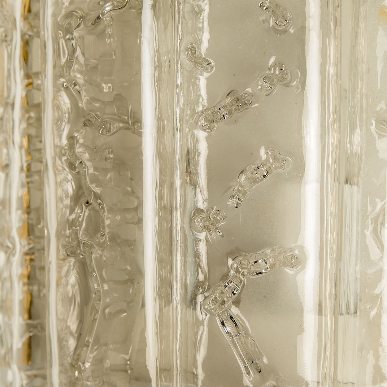 1 of the 5 Structured Blown Glass and Brass Wall Sconces by Doria, 1960