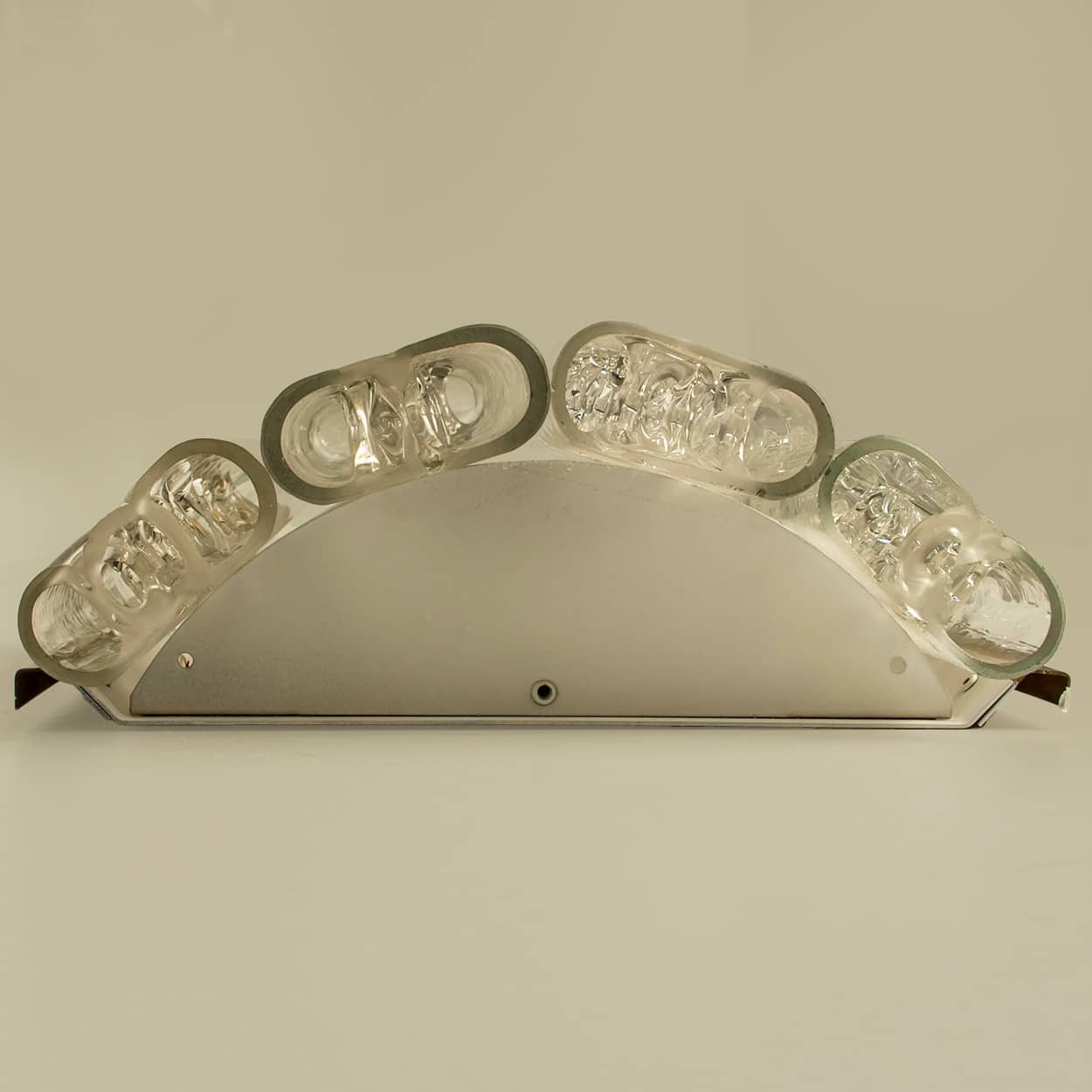 1 of the 5 Structured Blown Glass and Brass Wall Sconces by Doria, 1960