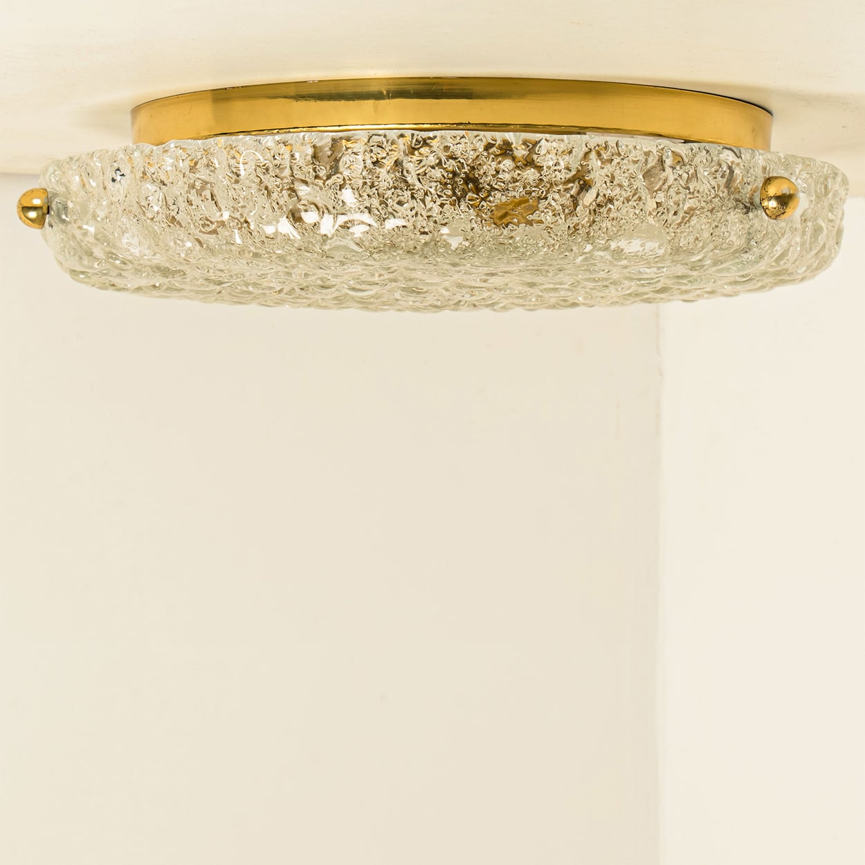 1 of the 2 Round Bubble Glass Flush Mounts in the style of Hillebrand, 1970