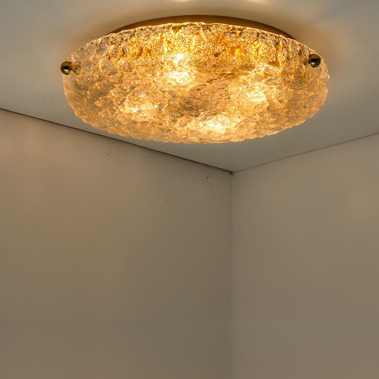 1 of the 2 Round Bubble Glass Flush Mounts in the style of Hillebrand, 1970