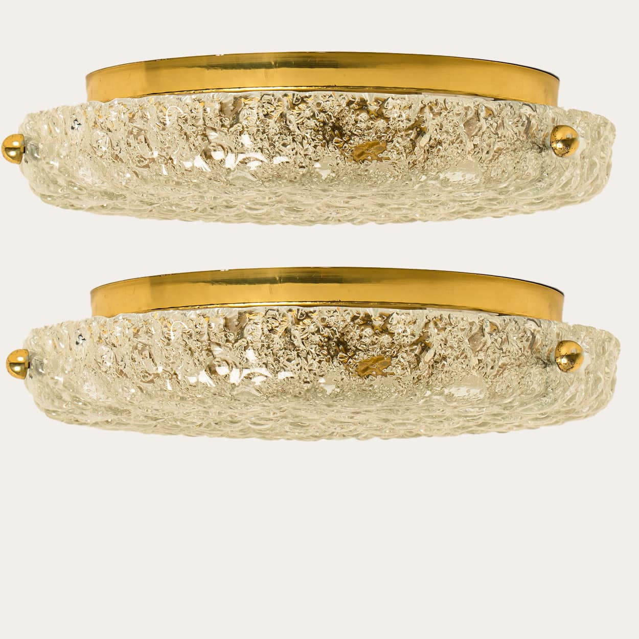 1 of the 2 Round Bubble Glass Flush Mounts in the style of Hillebrand, 1970