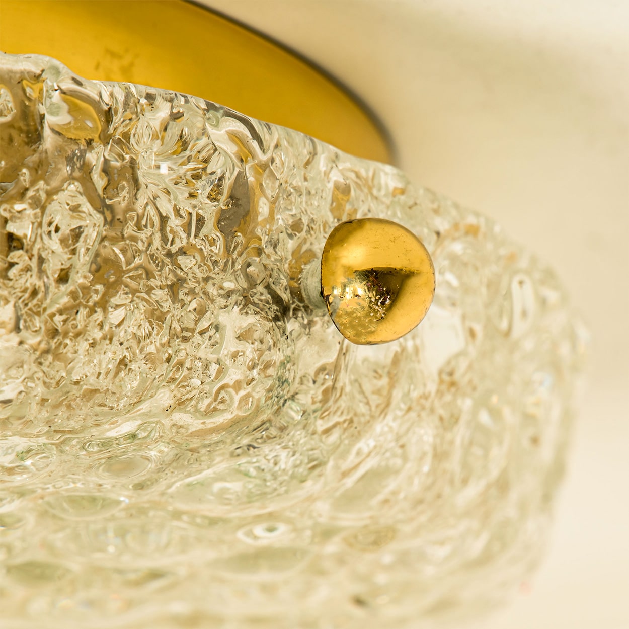 1 of the 2 Round Bubble Glass Flush Mounts in the style of Hillebrand, 1970