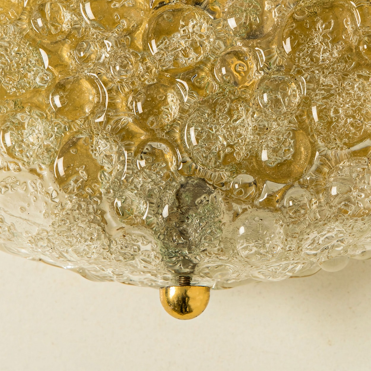 1 of the 2 Round Bubble Glass Flush Mounts in the style of Hillebrand, 1970