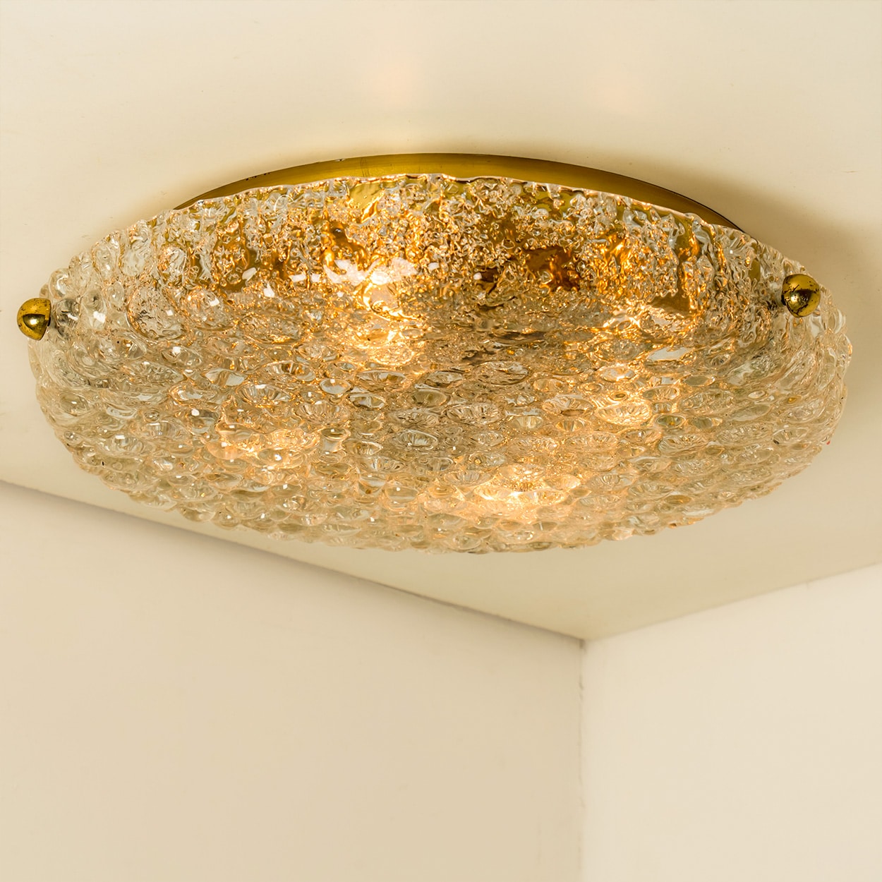 1 of the 2 Round Bubble Glass Flush Mounts in the style of Hillebrand, 1970