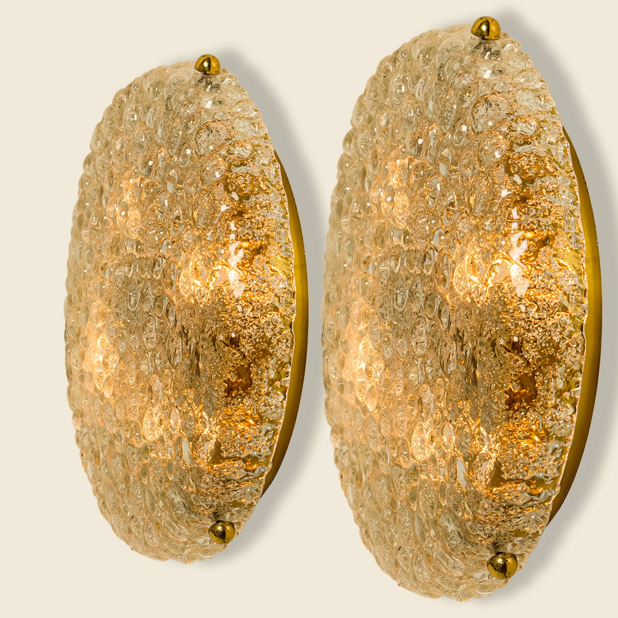 1 of the 2 Round Bubble Glass Flush Mounts in the style of Hillebrand, 1970