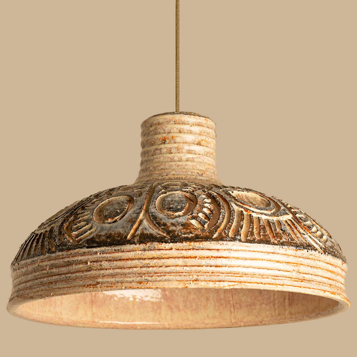 Pair of Ceramic Geometric Pendants by Jette Hellerøe for Axella Denmark, 1960s