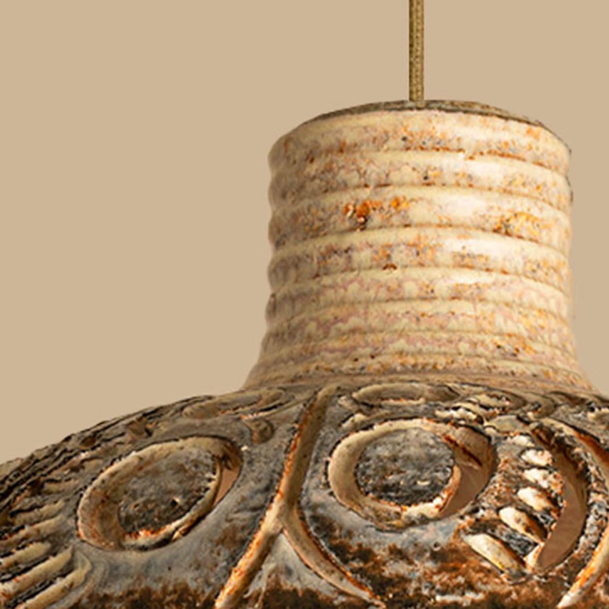 Pair of Ceramic Geometric Pendants by Jette Hellerøe for Axella Denmark, 1960s