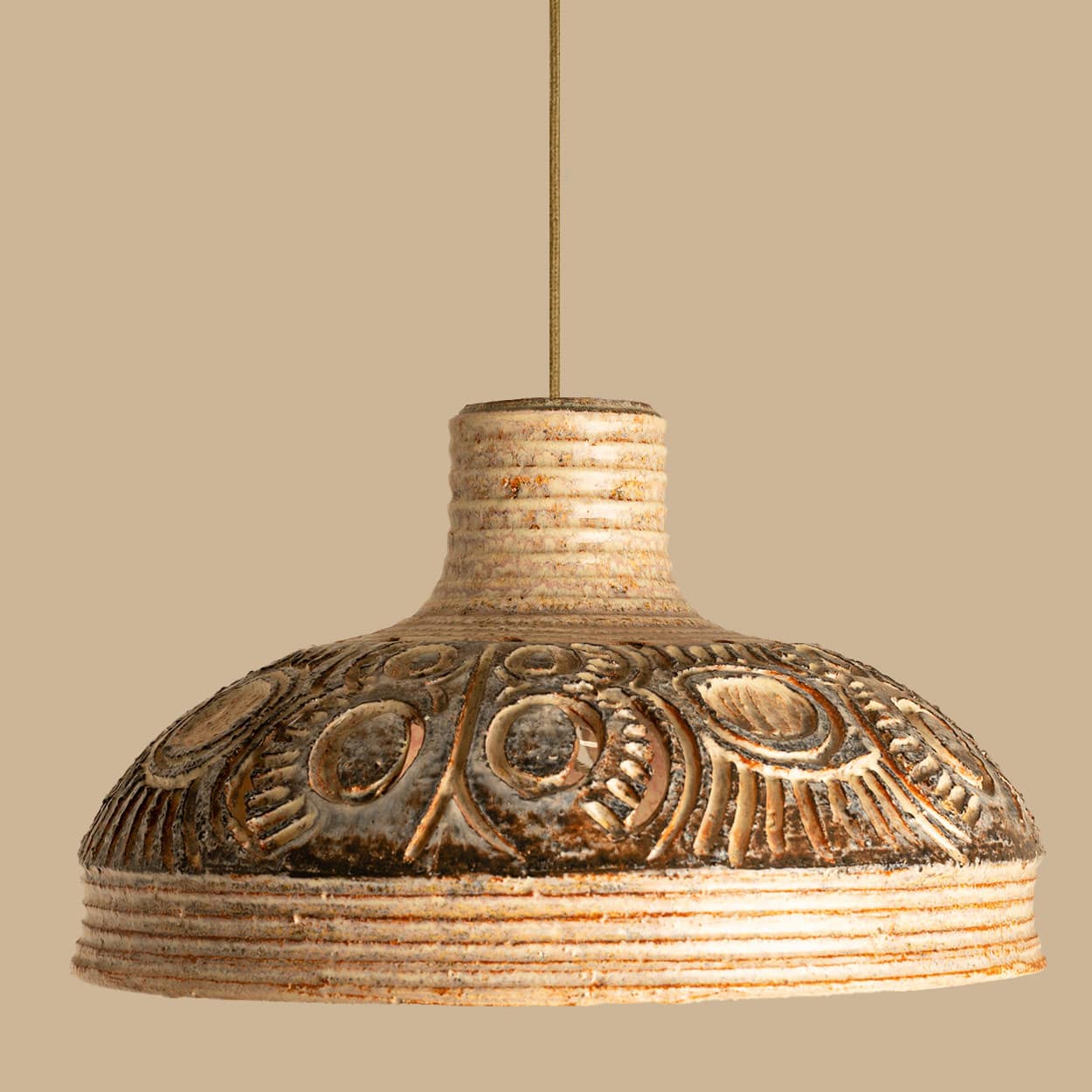 Pair of Ceramic Geometric Pendants by Jette Hellerøe for Axella Denmark, 1960s