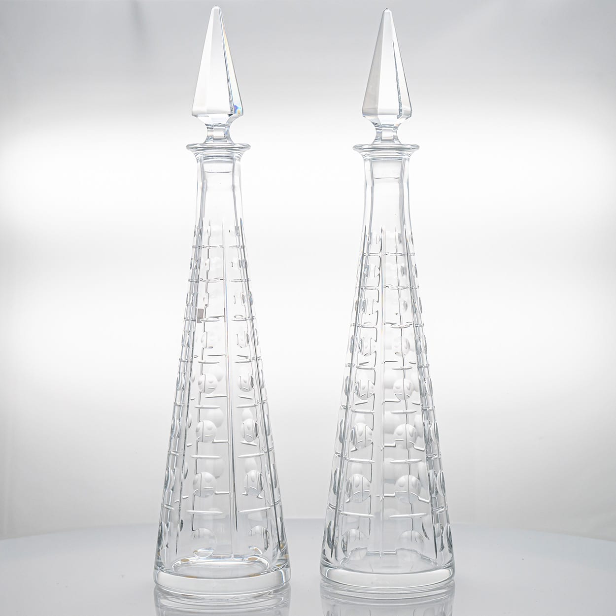 1 of the 2 Baccarat Structured Exquise Clear Crystal Carafe, France