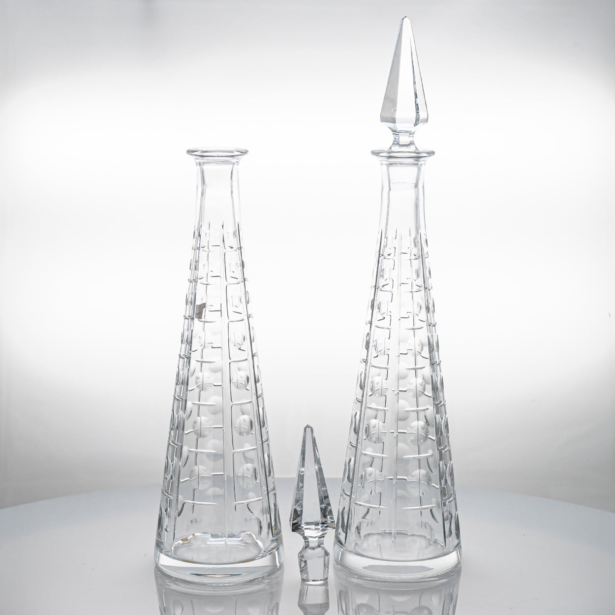 1 of the 2 Baccarat Structured Exquise Clear Crystal Carafe, France