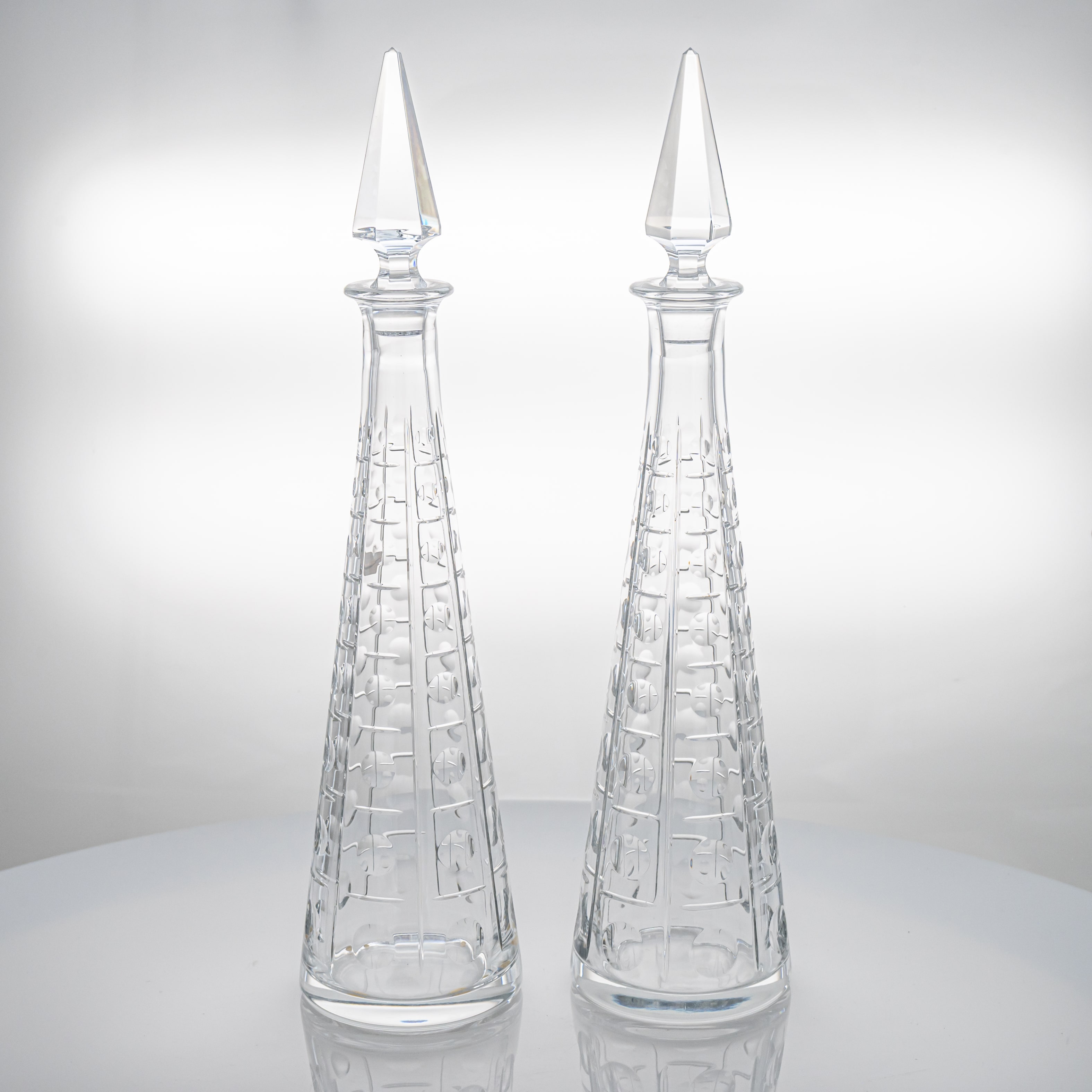 1 of the 2 Baccarat Structured Exquise Clear Crystal Carafe, France