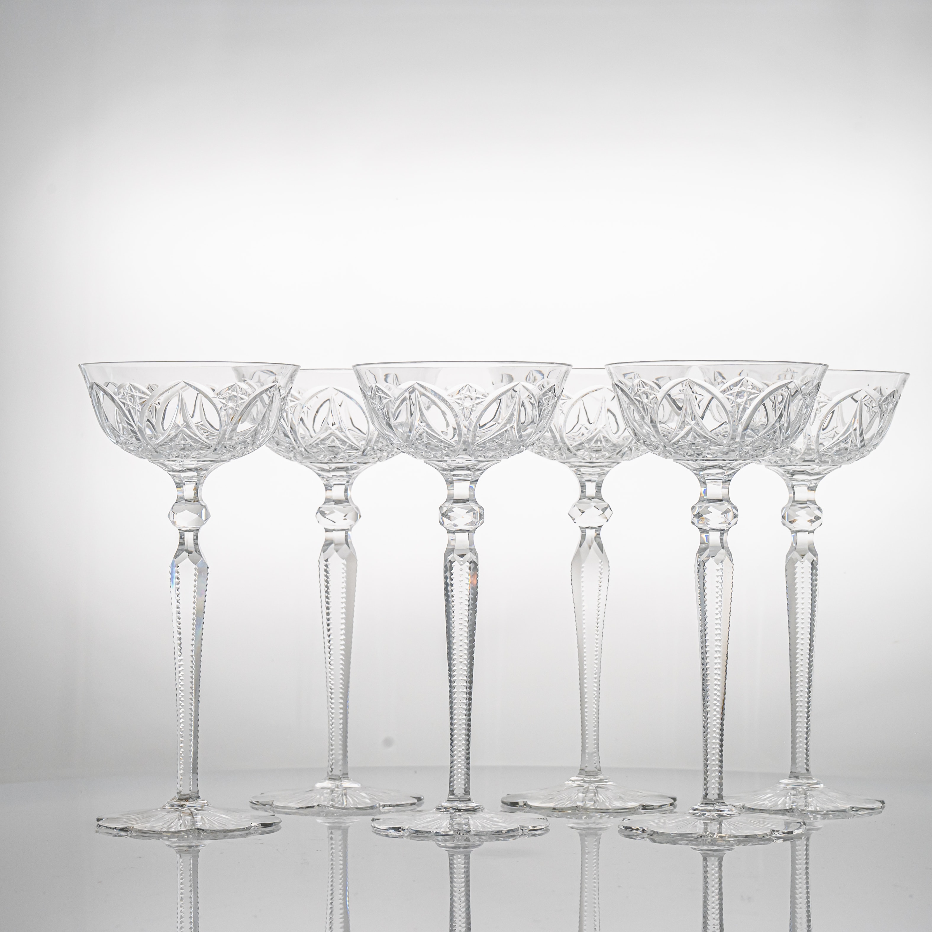 Set of 6 Exquise Baccarat Crystal Pieces, France