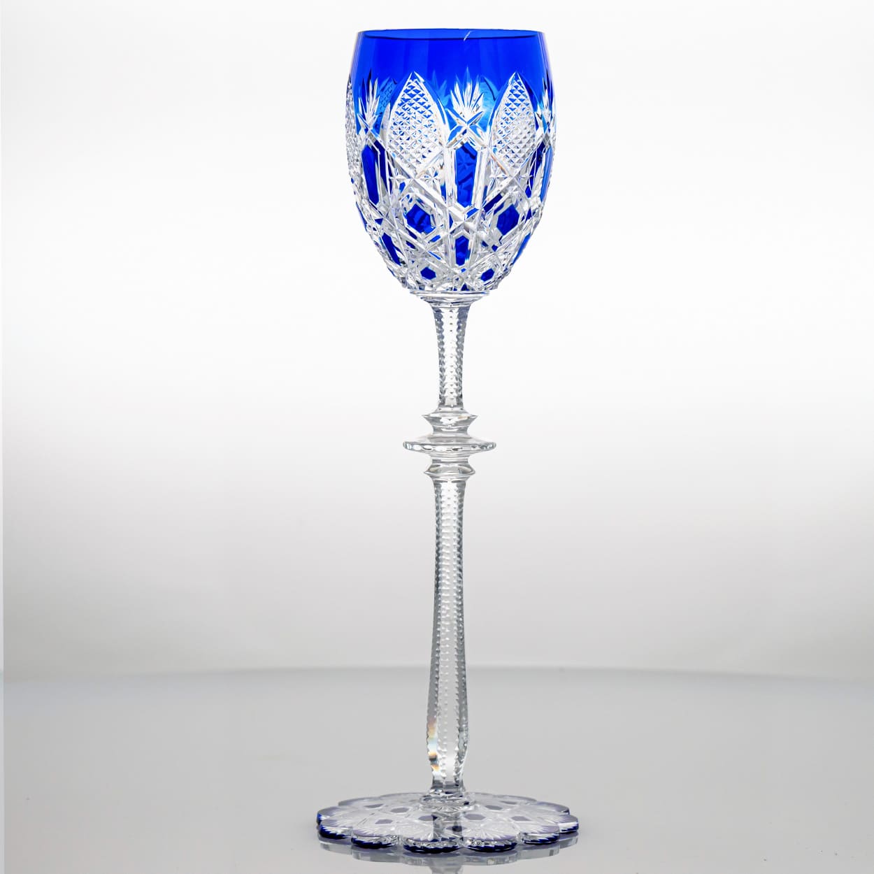 Set of 4 Multicolor Baccarat Crystal Tsar Glasses, France