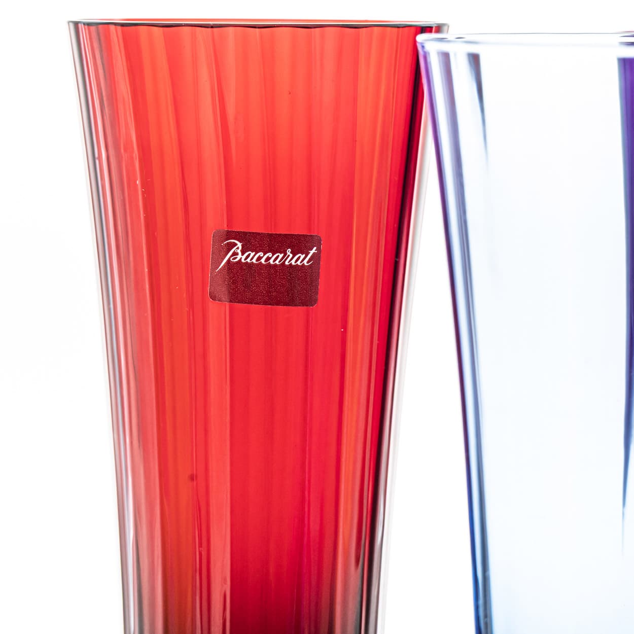 Set of 6 Multicolor Baccarat Mille Nuits Champagne Flutes, France