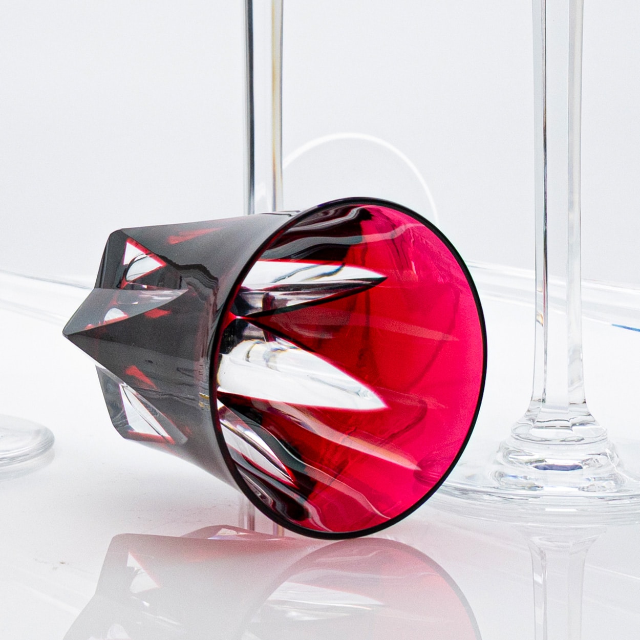 Set of 6 Multicolor Crystal Glasses, Segovie Couleurs by Sèvres, France