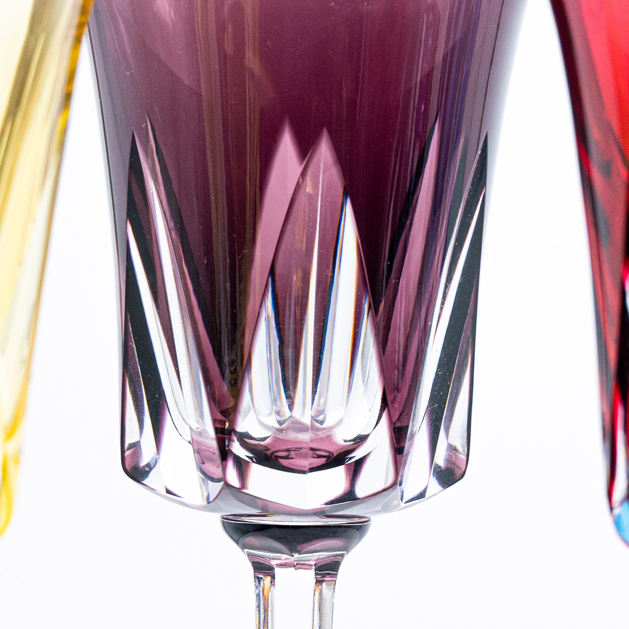 Set of 6 Multicolor Crystal Glasses, Segovie Couleurs by Sèvres, France