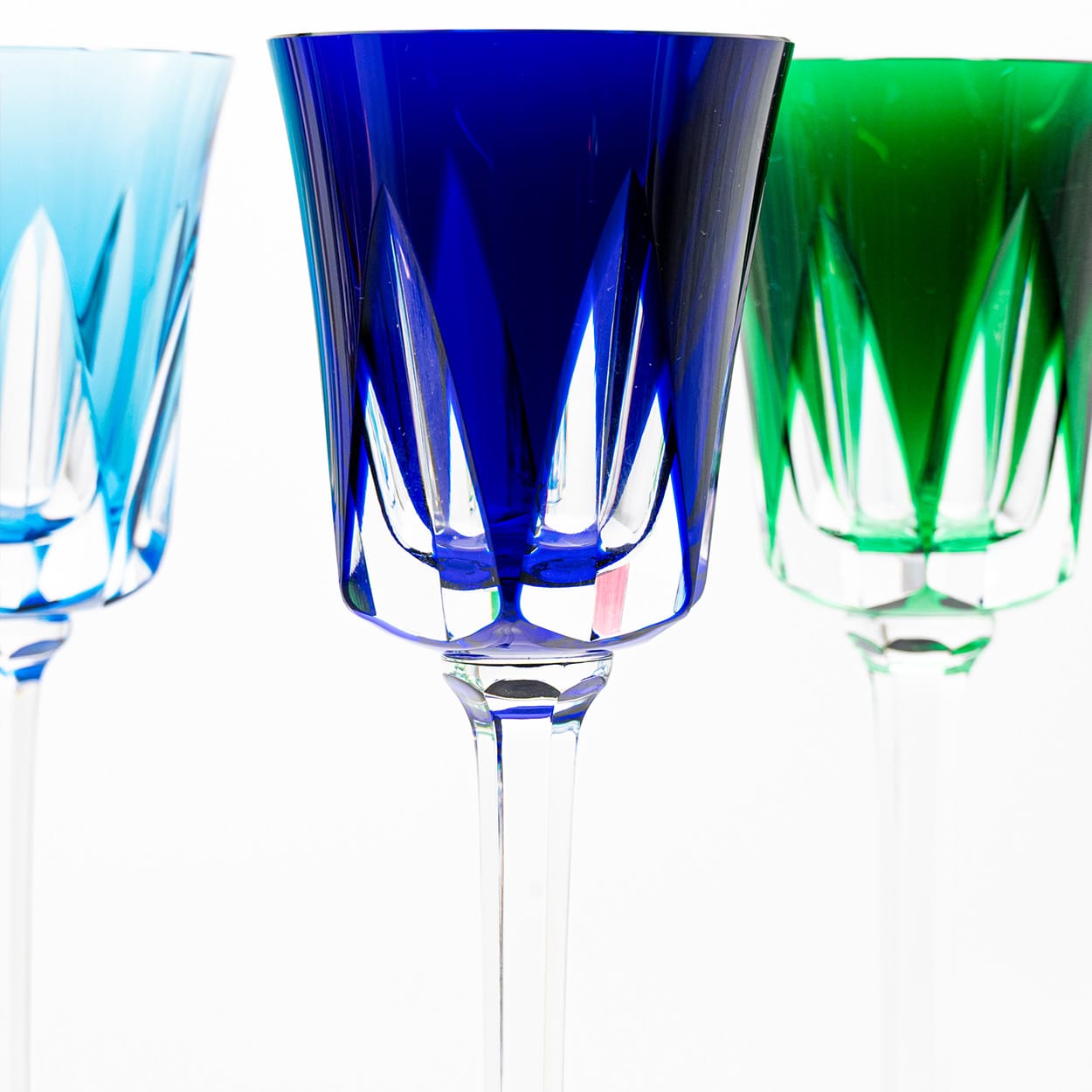 Set of 6 Multicolor Crystal Glasses, Segovie Couleurs by Sèvres, France
