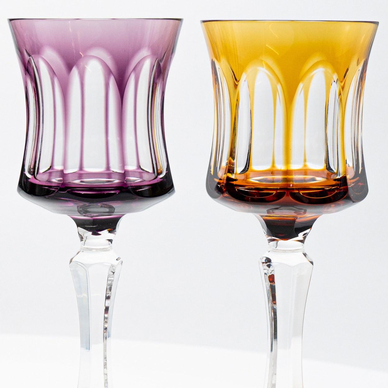 Set of 6 Multicolor Crystal Glasses, Couley by Sèvres, France