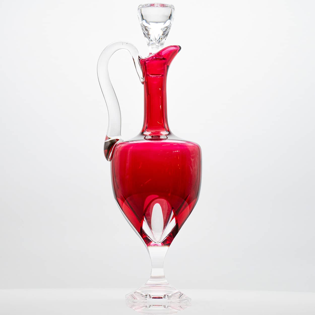 Saint Louis Carafe, Red Clear Crystal, France