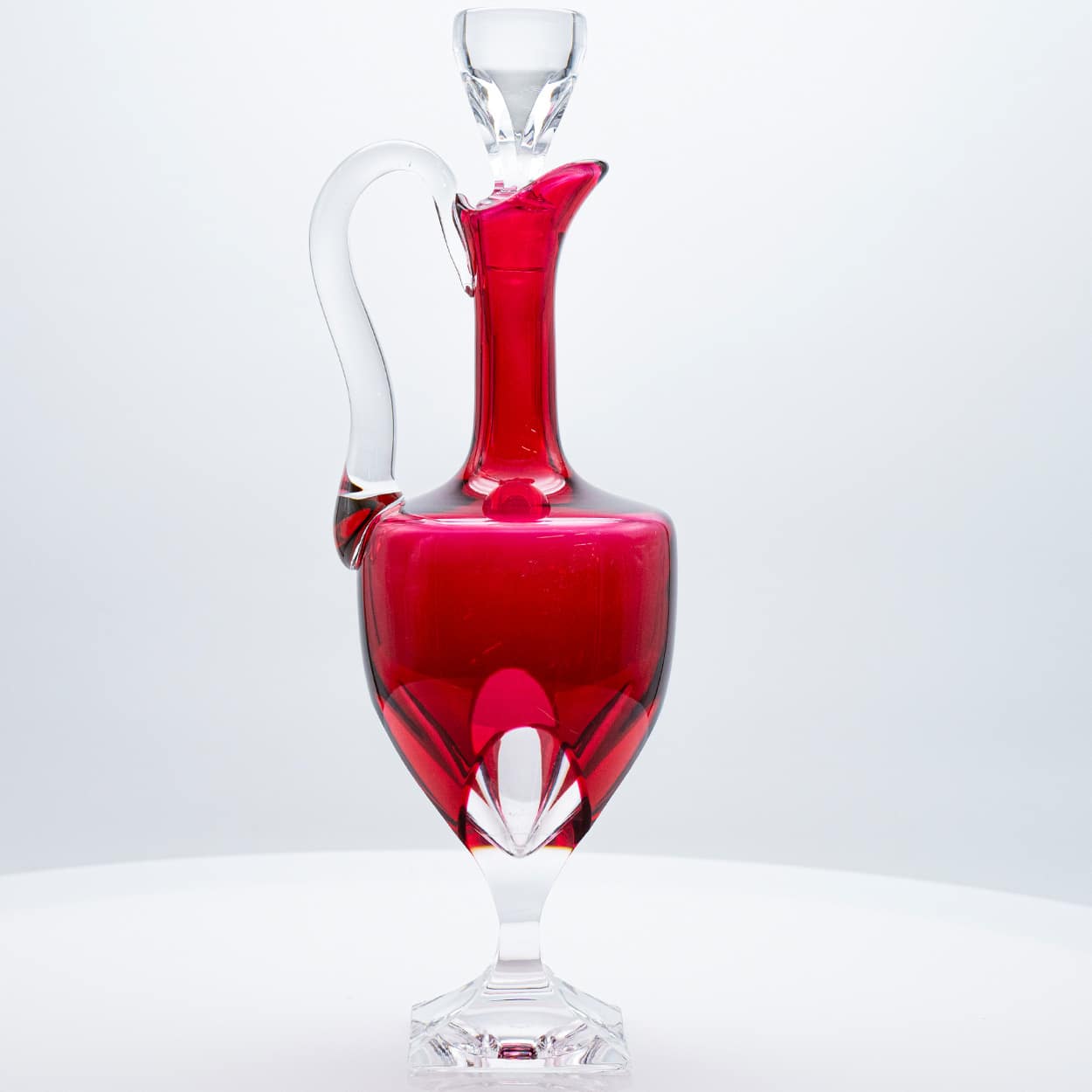 Saint Louis Carafe, Red Clear Crystal, France