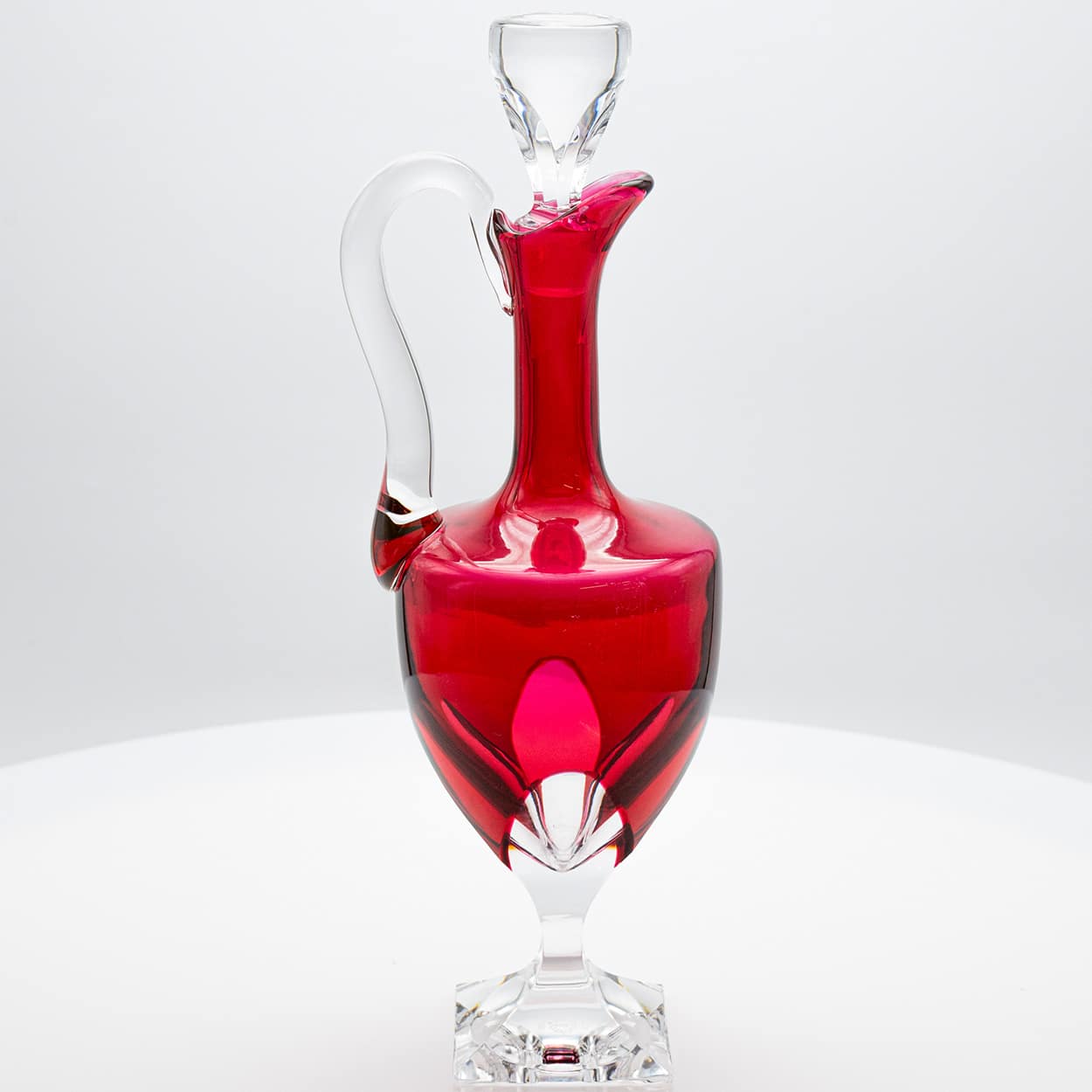 Saint Louis Carafe, Red Clear Crystal, France