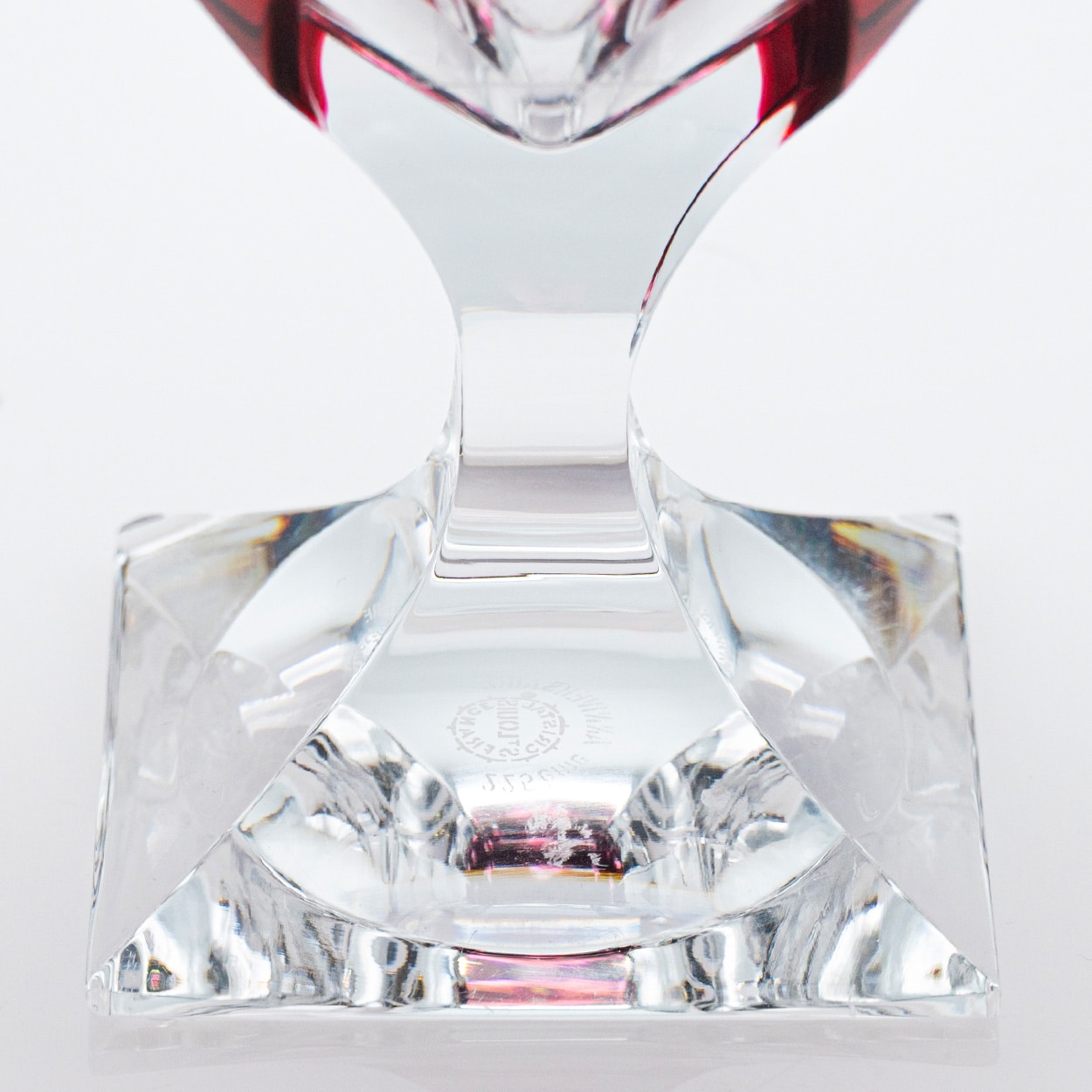 Saint Louis Carafe, Red Clear Crystal, France