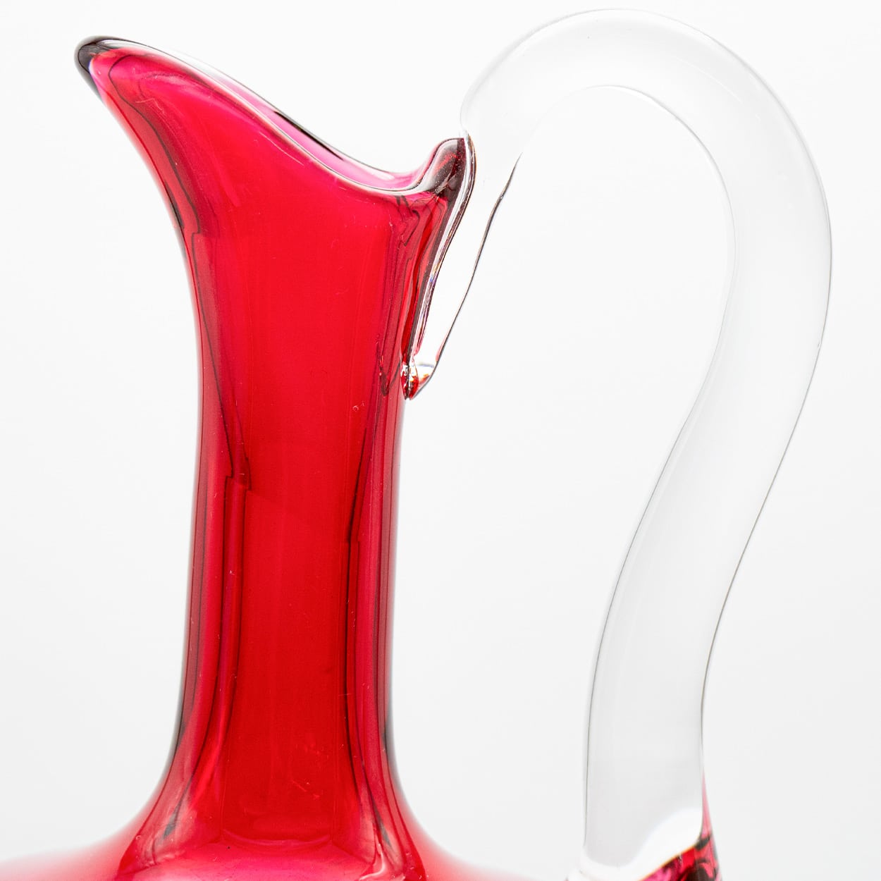 Saint Louis Carafe, Red Clear Crystal, France