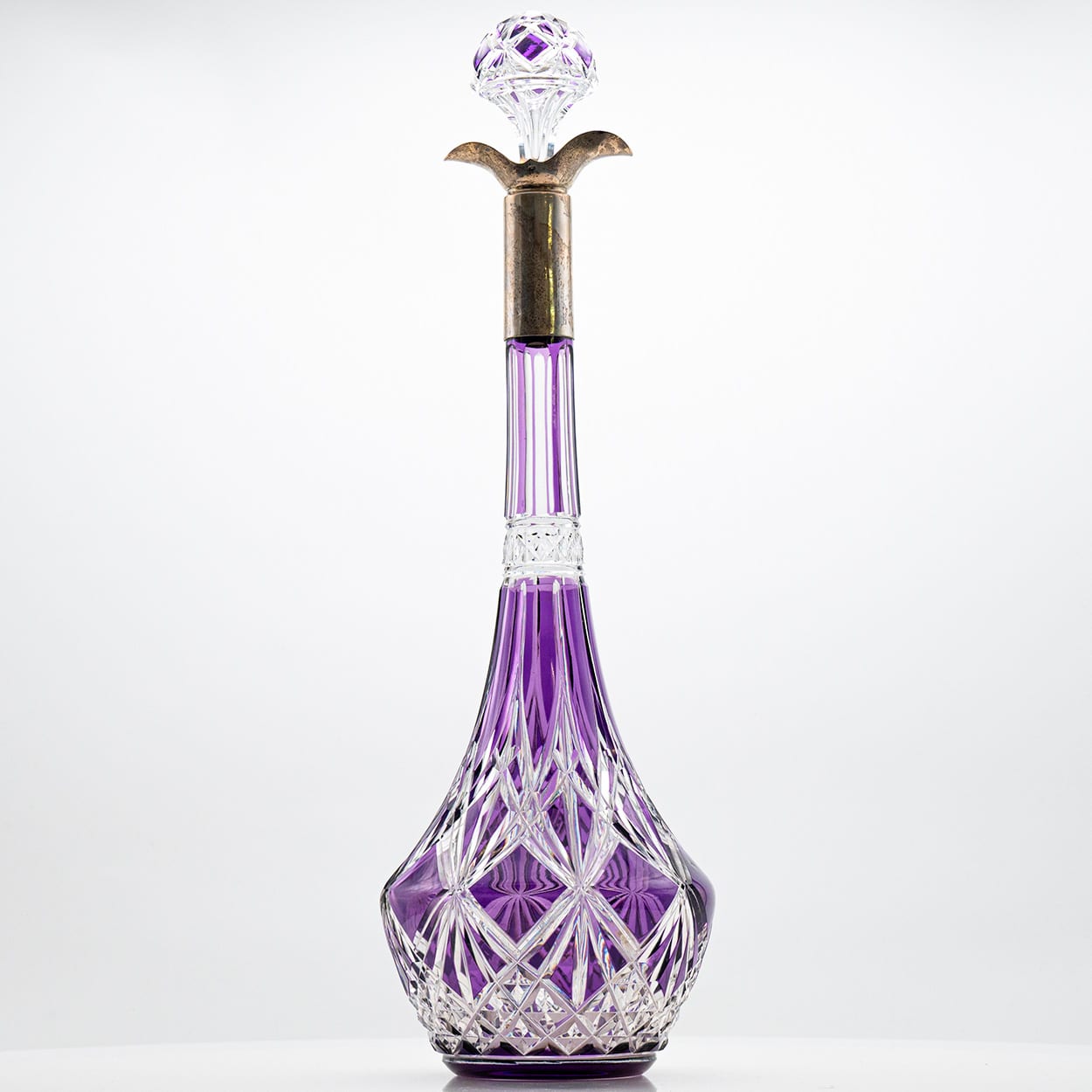 Baccarat Carafe Violet Textured Crystal, France, 1930
