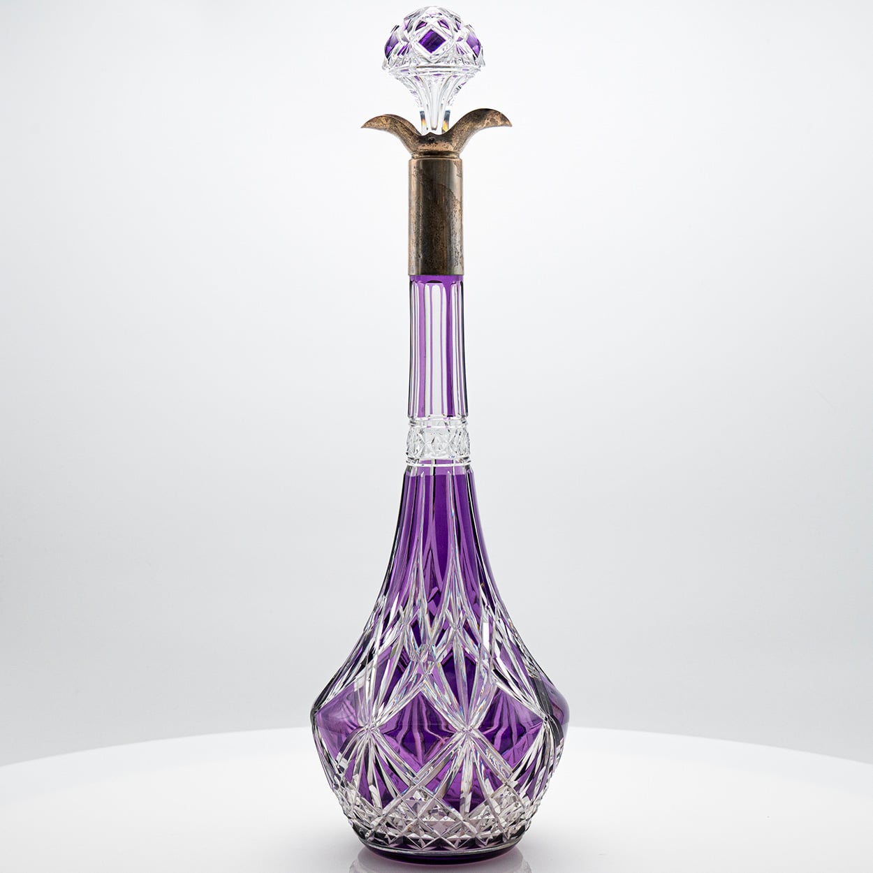 Baccarat Carafe Violet Textured Crystal, France, 1930
