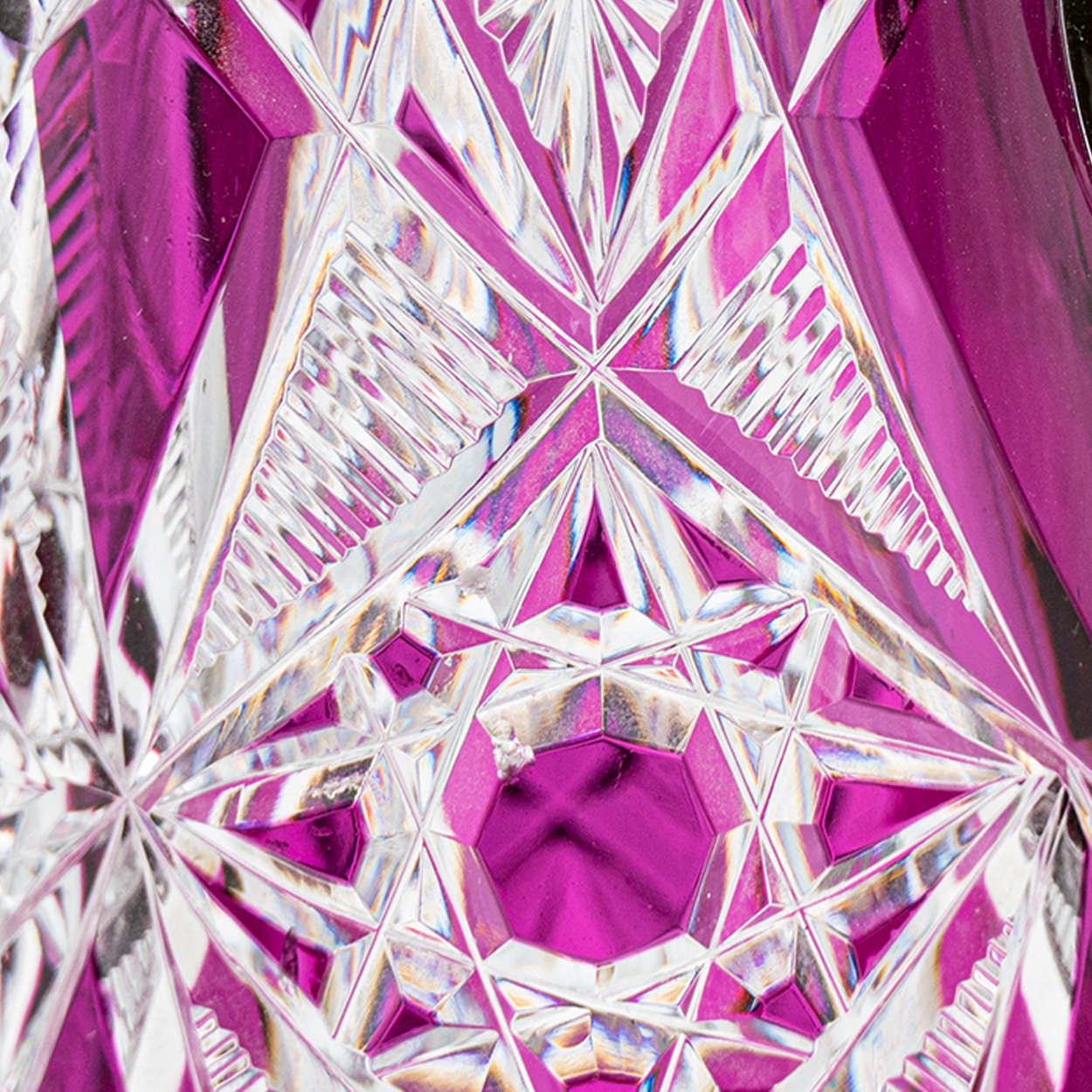 Baccarat Carafe Vibrant Pink Textured Crystal, France, 1930