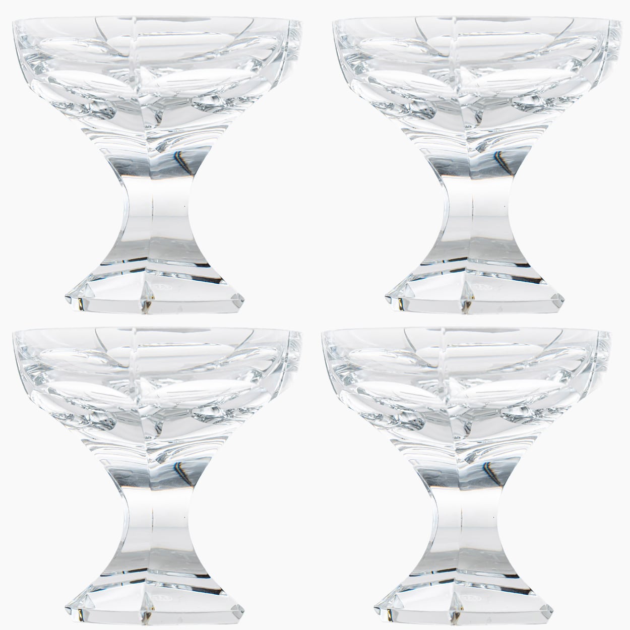 Several Baccarat Crystal Mercury Champagne Coupe, France