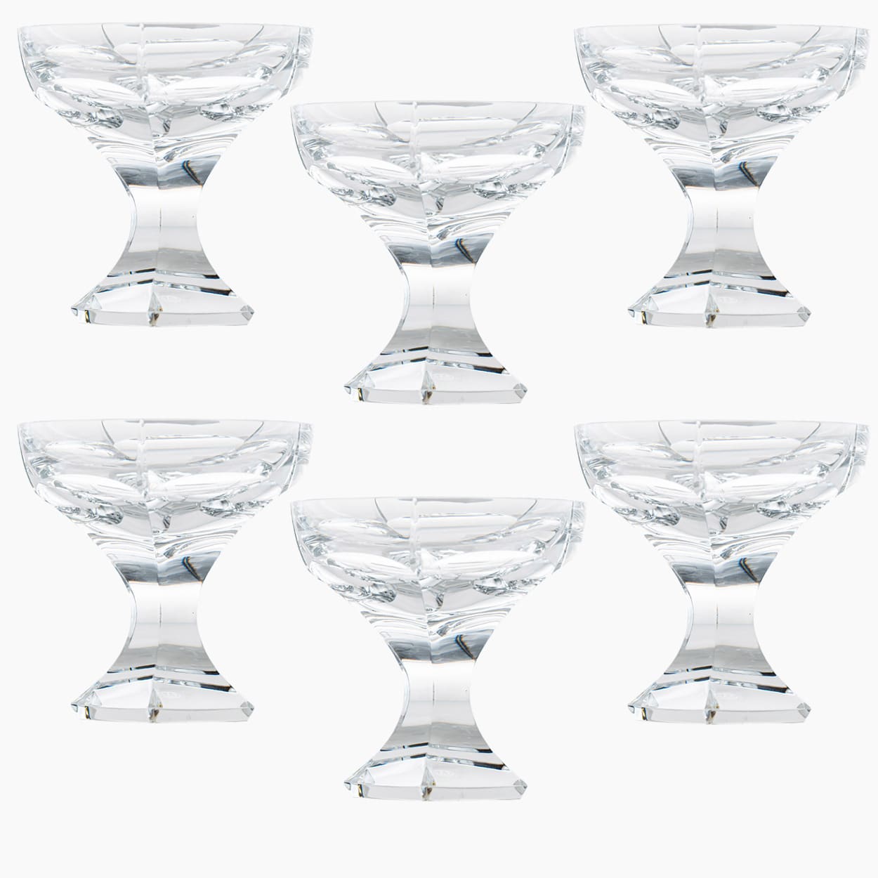 Several Baccarat Crystal Mercury Champagne Coupe, France