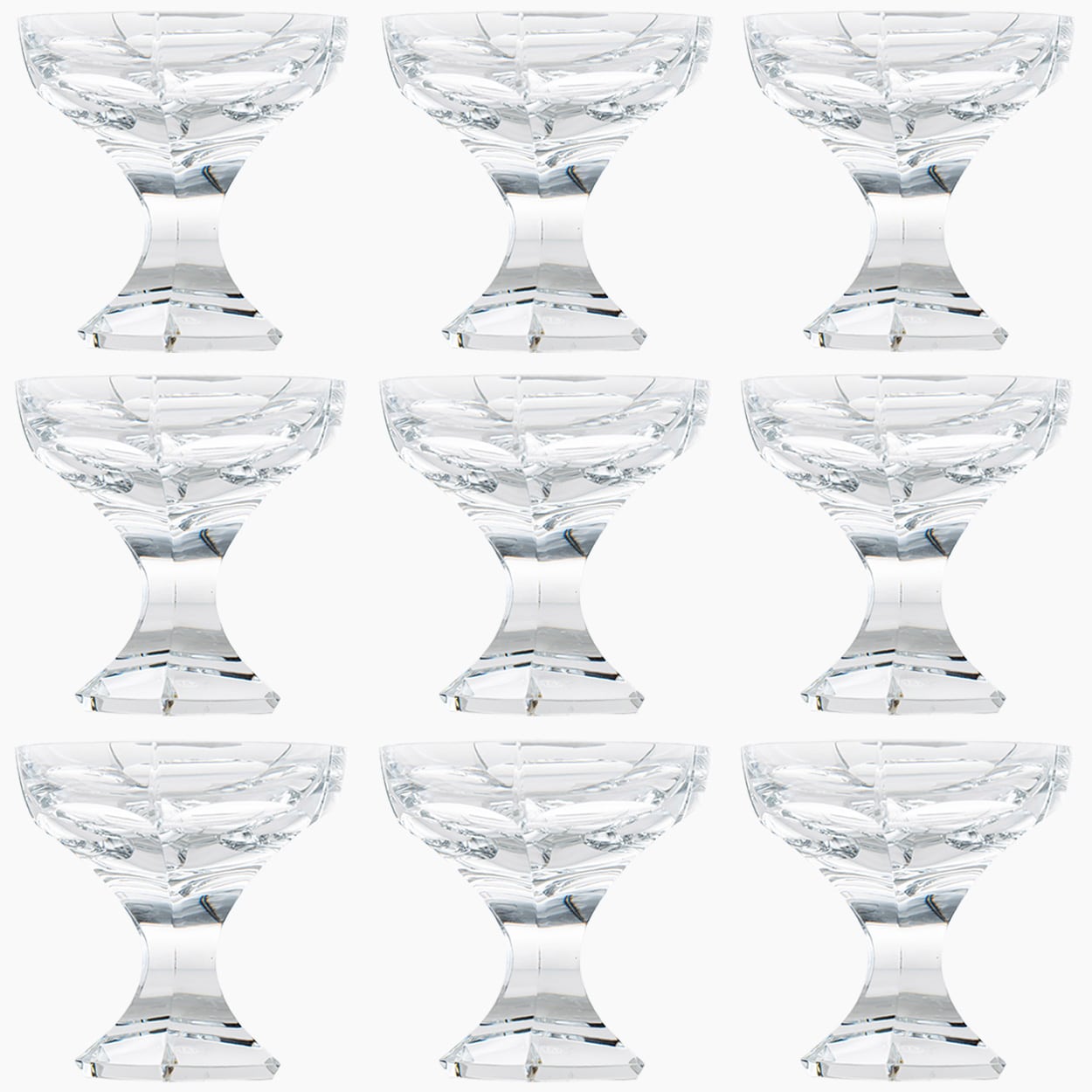 Several Baccarat Crystal Mercury Champagne Coupe, France