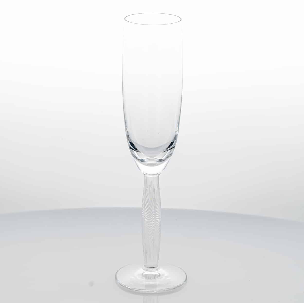 Pair of 2 Lalique Crystal Champagne Glasses, France