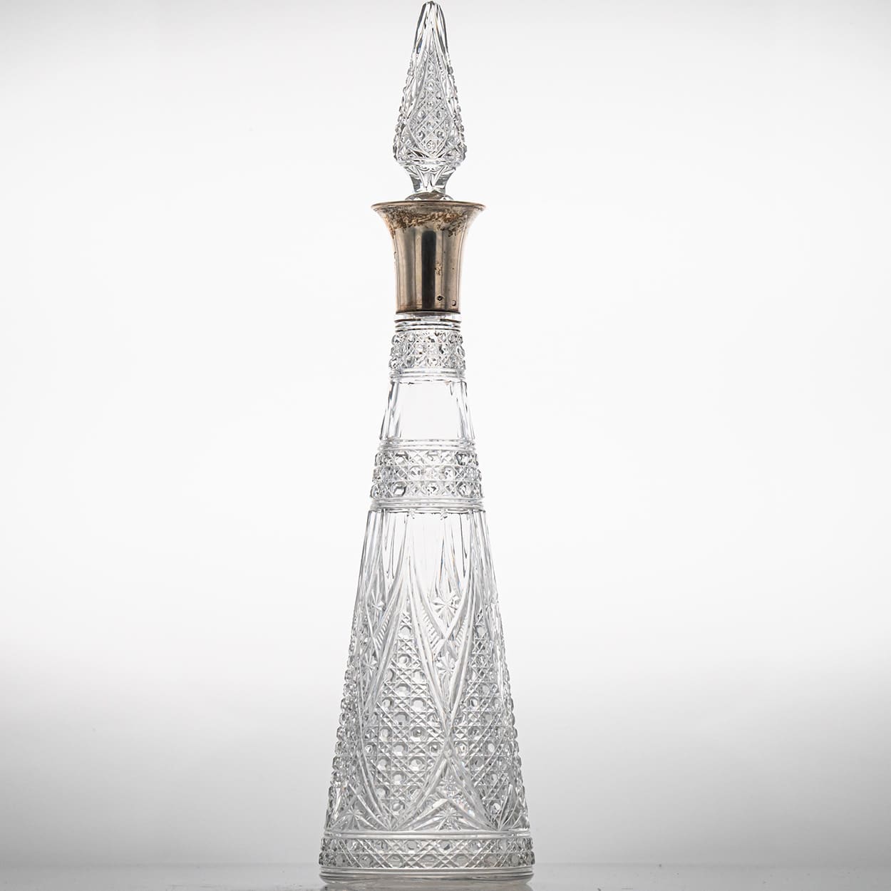 Set of 3 Baccarat Structured Clear Crystal Glass Carafes, France