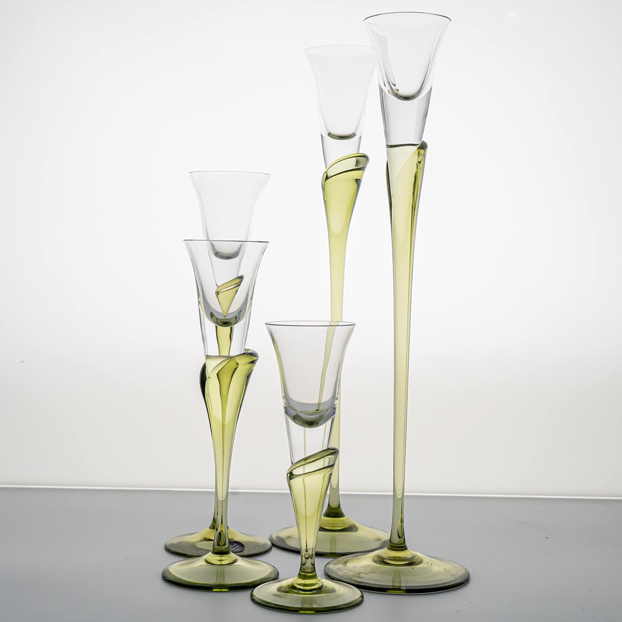 Set of 5 Rosenthal Studio Line Papyrus Candle Holders, Michael Boehm