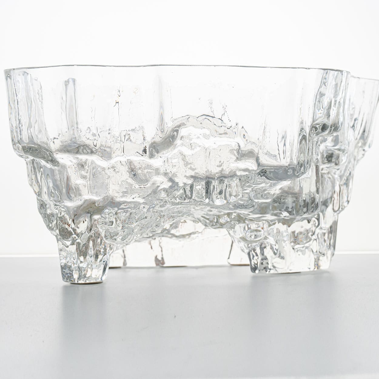 Set Tapio Wirkkala Glass Footed Bowl and Glass Vase, Inari Kantarelli, Finland