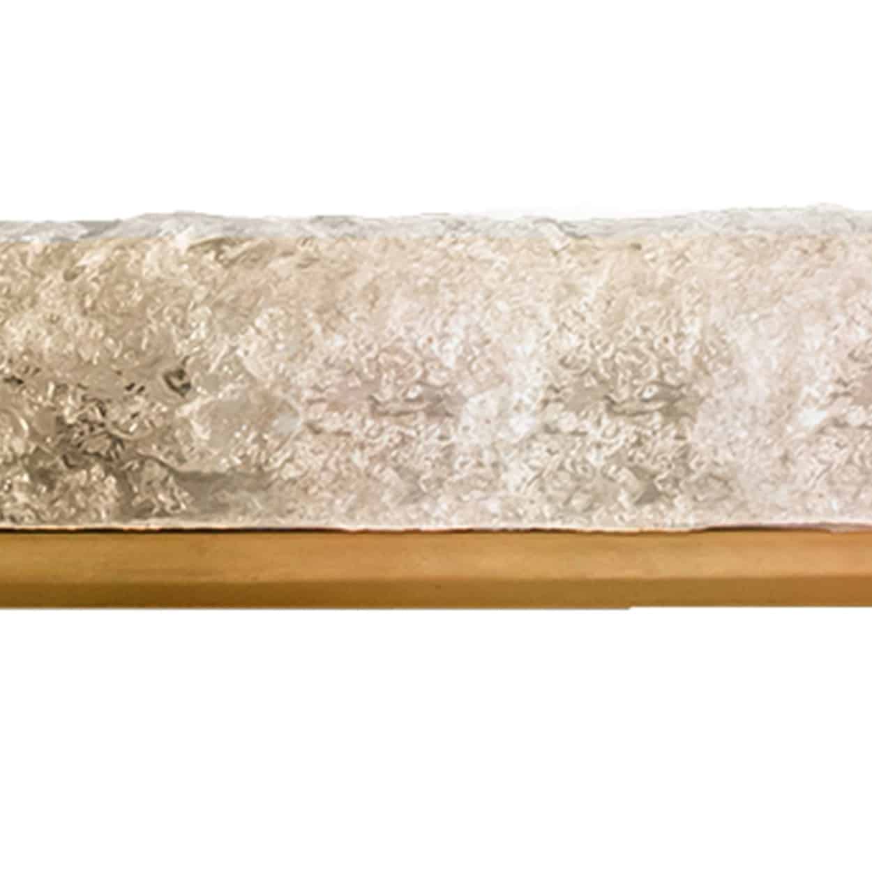 1 of the 4 Ice Glass Wall Light Fixtures with Brass by Hillebrand, Germany, 1960