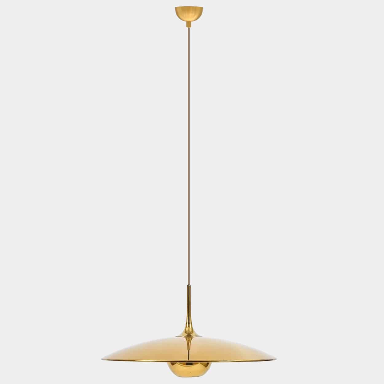 1 of the 3 Brass Onos Fixtures by Florian Schulz with Brown Cord