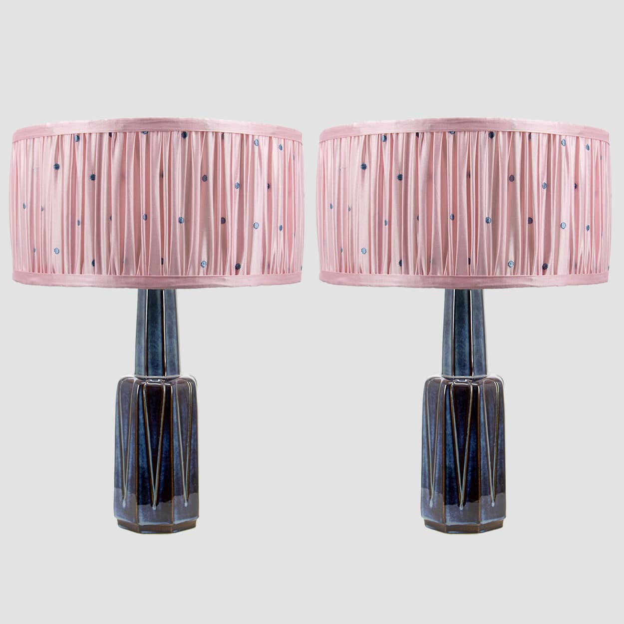 1 of the 2 Soholm Table Lamps with New Custom Made Pleated Lampshade, 1960s